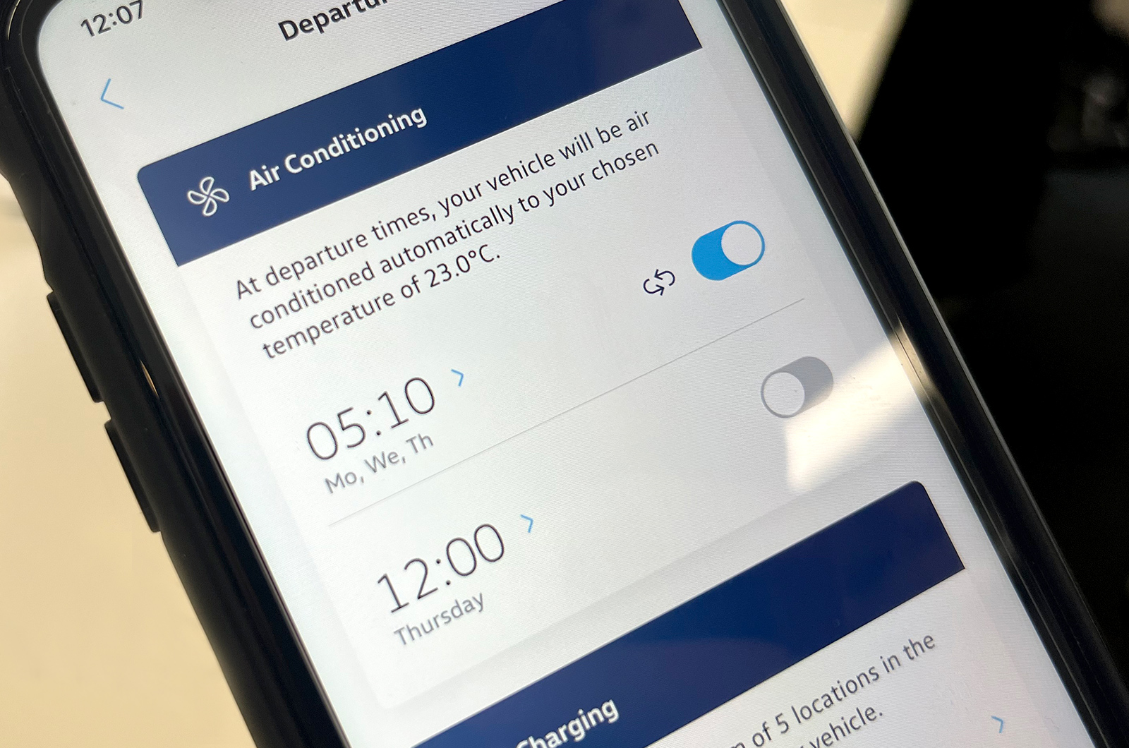 Volkswagen pre-conditioning app
