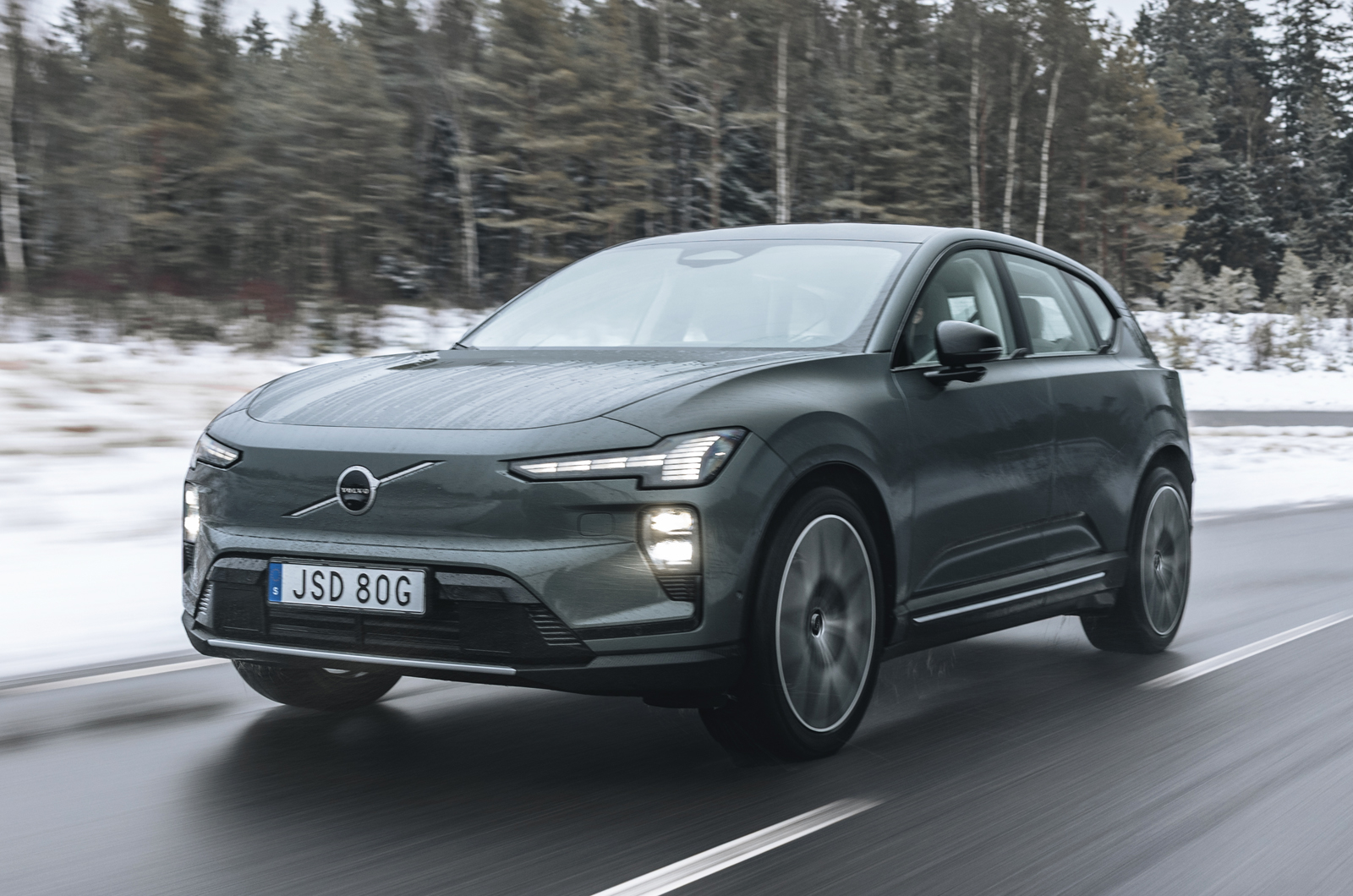 Volvo EX60 front driving left