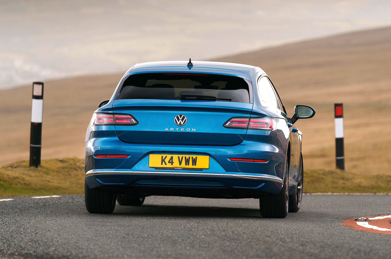 Blue VW Arteon Shooting Brake rear cornering