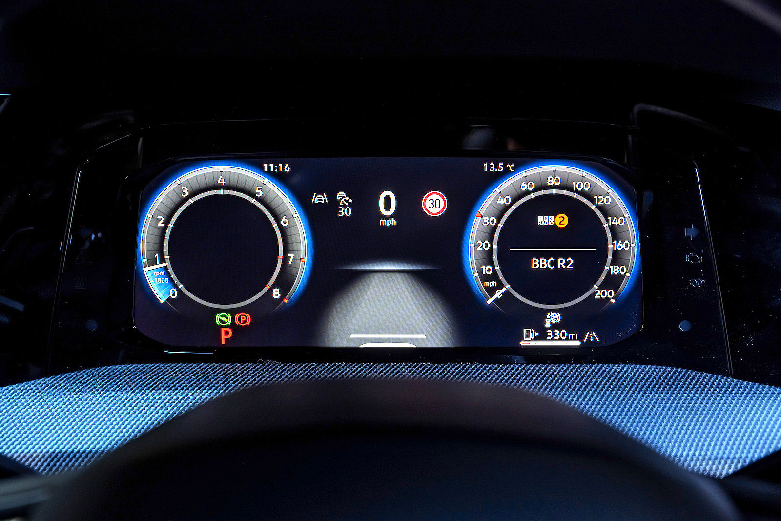 VW Golf R driver display