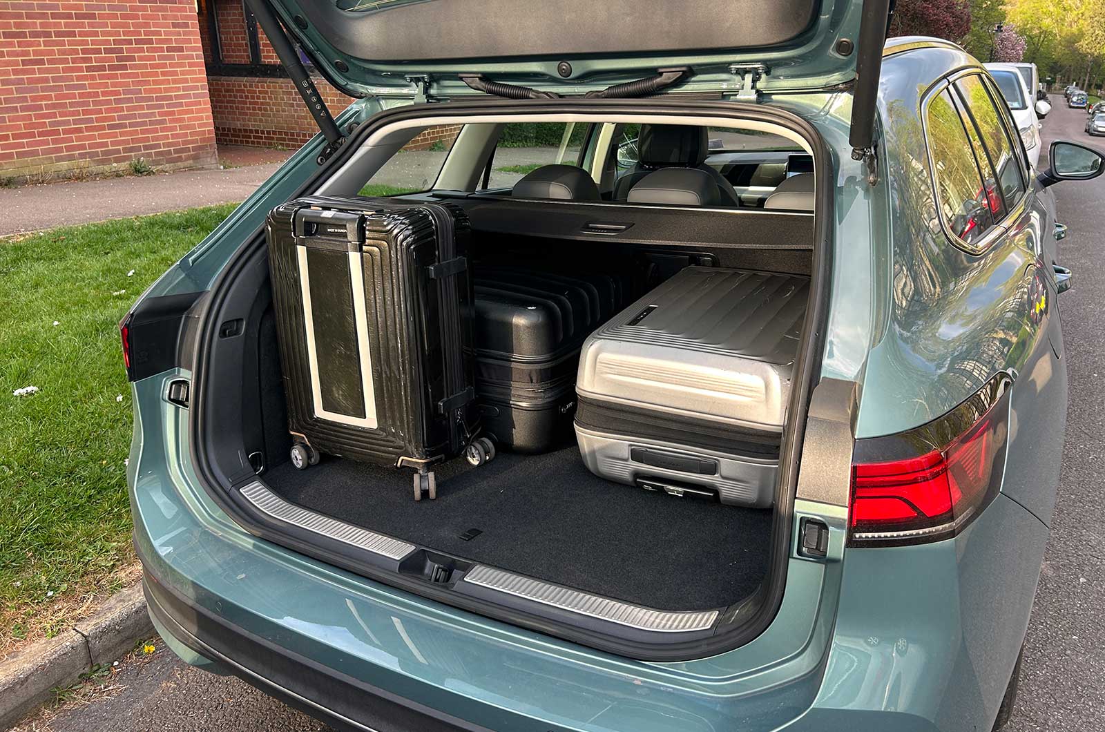 VW Passat with luggage in boot