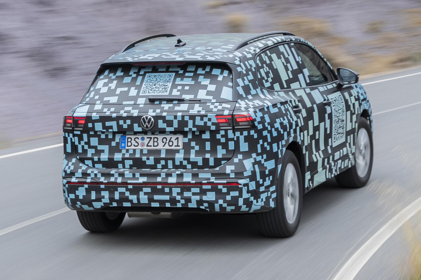 VW Tiguan camo drive driving rear 2024