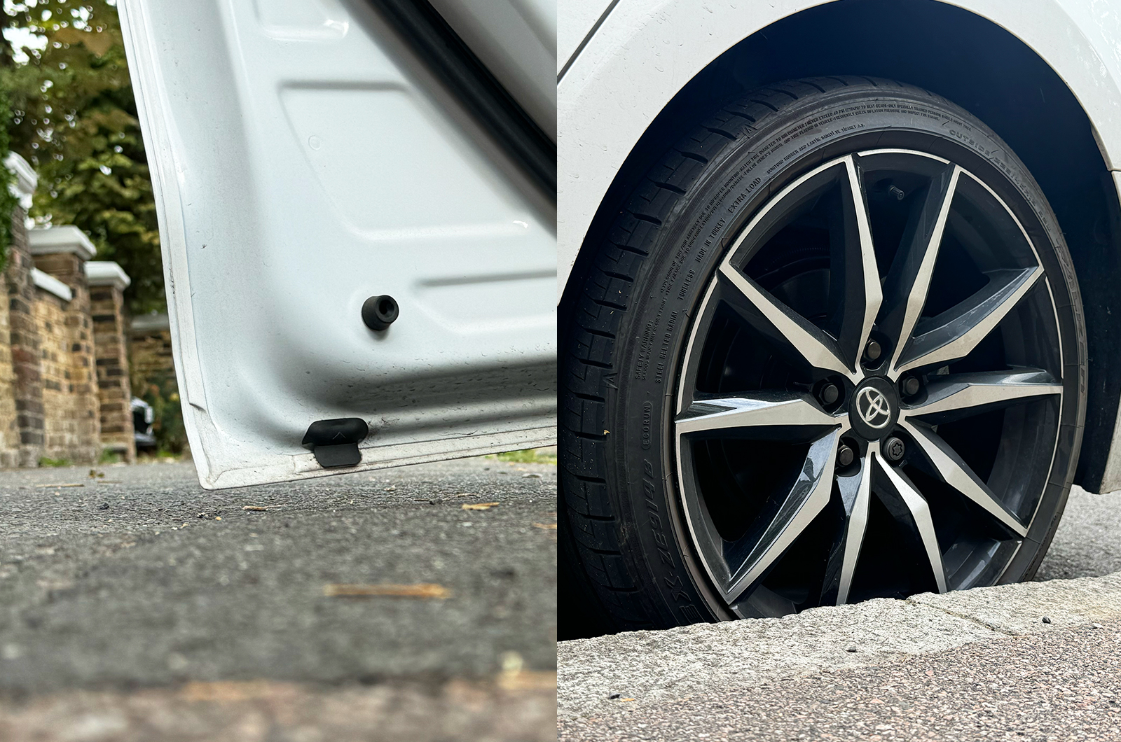 Wheels at risk of kerbing and doors at risk of scraping