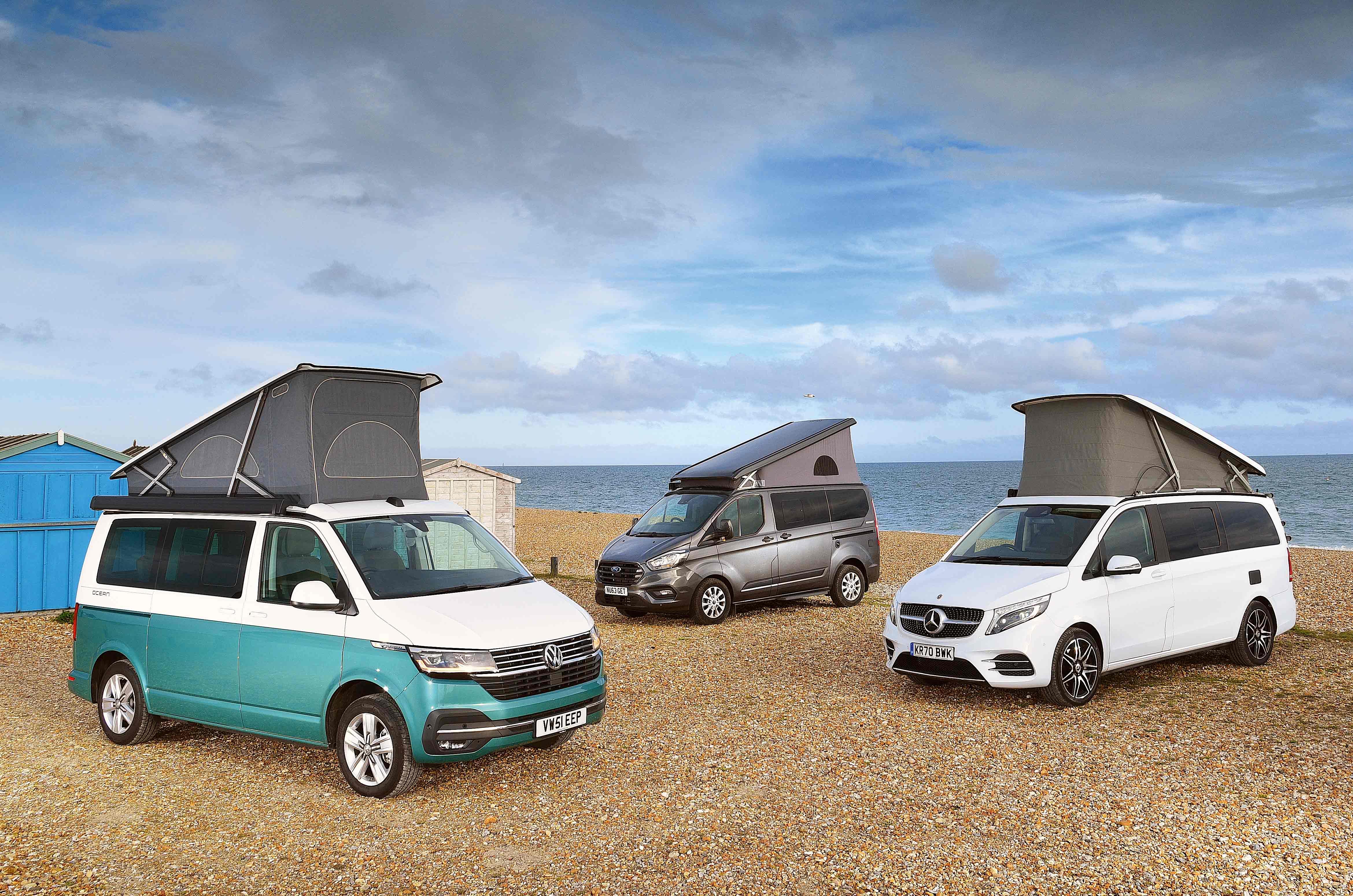 Campervans on the beach