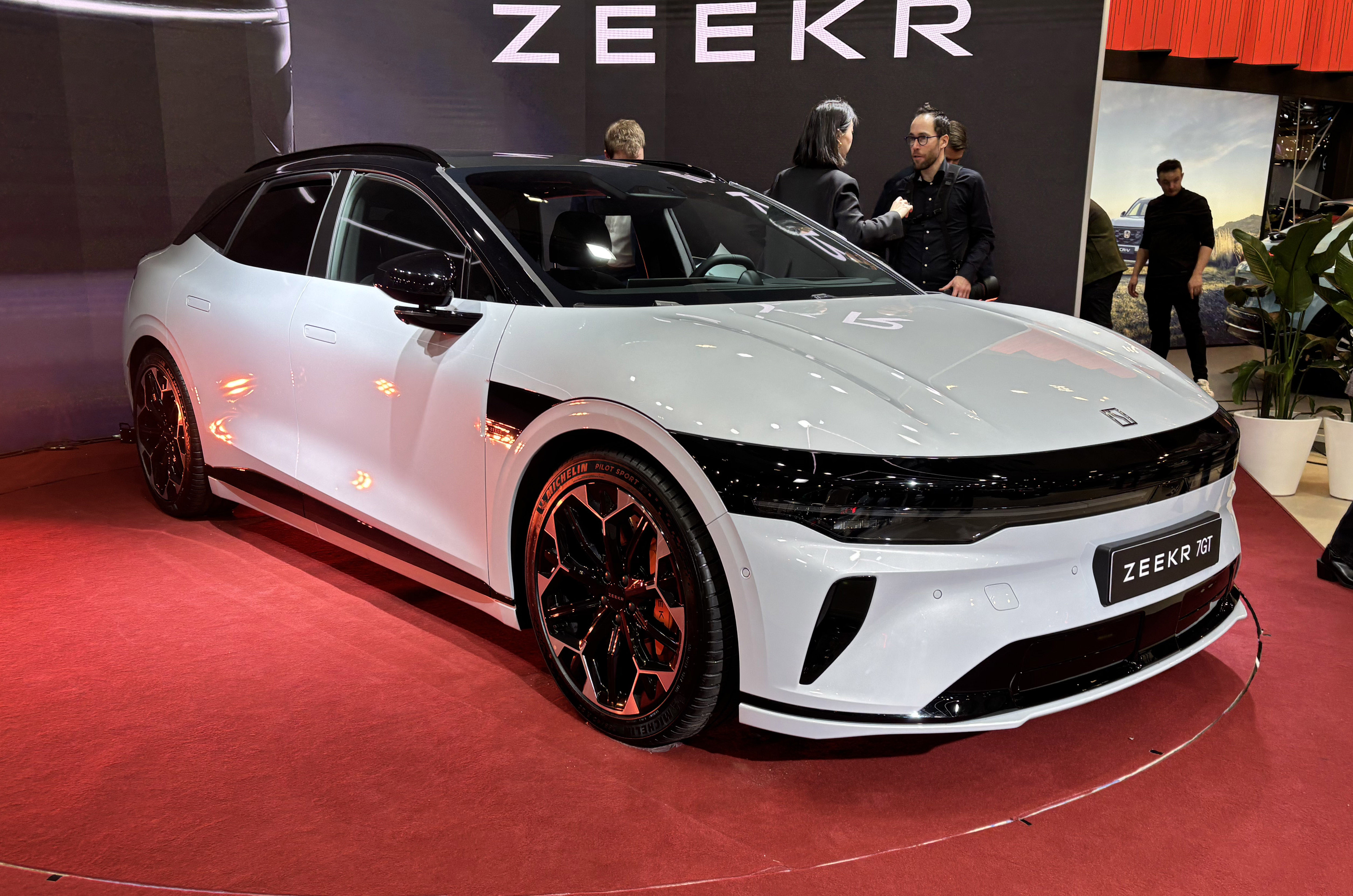 Zeekr 7GT front static at the Brussels motor show