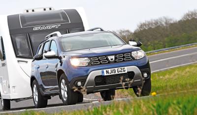 Dacia Duster towing caravan 2020