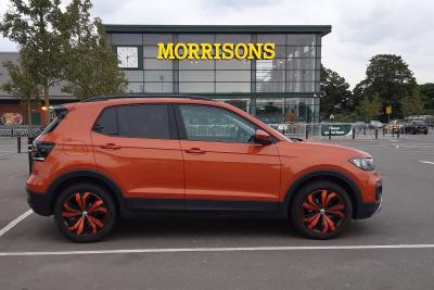Long term Volkswagen T-Cross outside Morrisons 