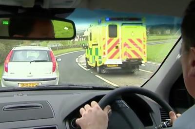 Ambulance through the windscreen