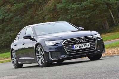 Audi A6 saloon front - navy blue