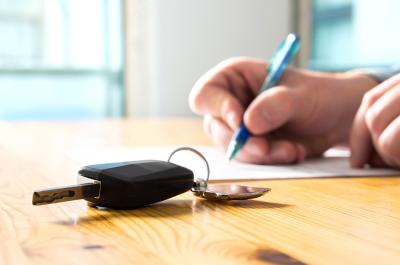 Car keys on table