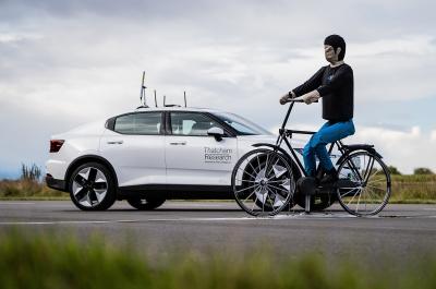 ADAS testing - car avoiding cyclist