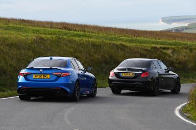 Alfa Romeo Giulia Quadrifoglio vs Mercedes-AMG C63 S rear