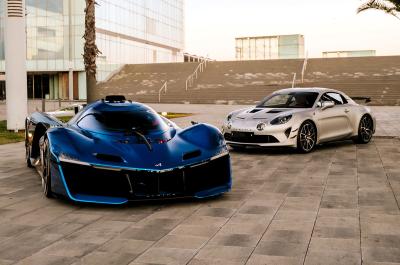 Alpine A110 with Alpine racing car