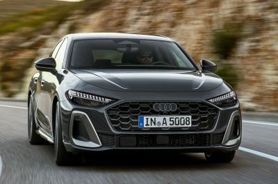 Audi A5 saloon grey driving front