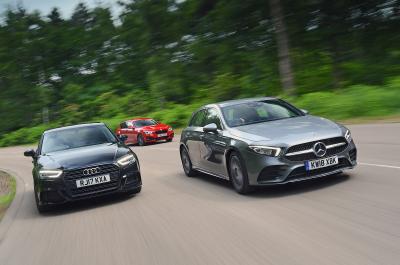 Audi A3 vs BMW 1 Series vs Mercedes A-Class front