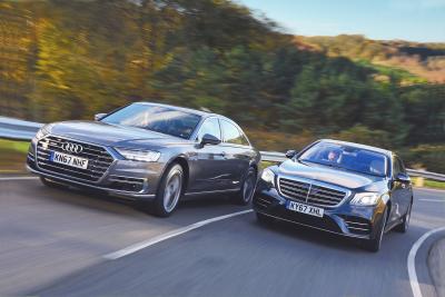 Audi A8 vs Mercedes S-Class fronts - used