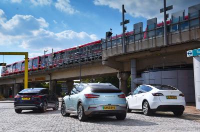 Audi Q4 Sportback e-tron vs Genesis GV60 vs Tesla Model Y rears