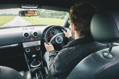 Audi TT behind the wheel