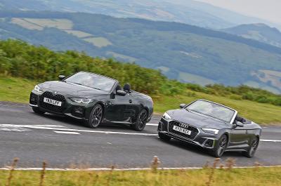 BMW 4 Series Convertible vs Audi A5 Cabriolet front left driving