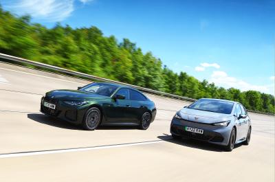 BMW i4 and Cupra Born during summer range test