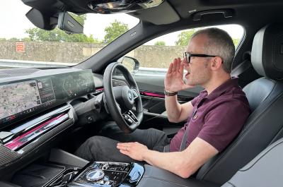 BMW i5 LT using voice control
