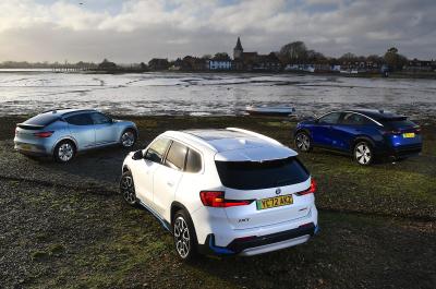 New BMW iX1 vs Genesis GV60 vs Nissan Ariya rear triple