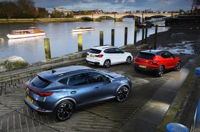 BMW X1 vs Cupra Formentor vs Volvo XC40 rears