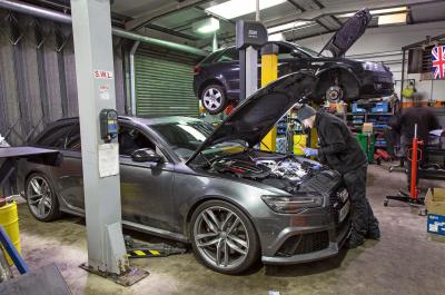 Car being serviced