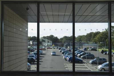 Cars parked outside office