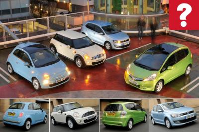 Used Fiat 500 vs Honda Jazz vs Mini One vs Volkswagen Polo