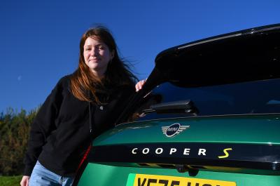 Eleanor with Mini Cooper Electric badge