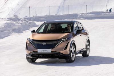 Nissan Ariya winter driving in snow