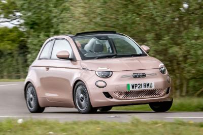 Fiat 500 Electric Convertible front driving