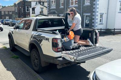 Ford Ranger Raptor pick-up with paddle boards