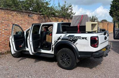 Ford Ranger Raptor with rear bed loaded
