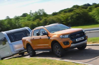 Ford Ranger towing a caravan