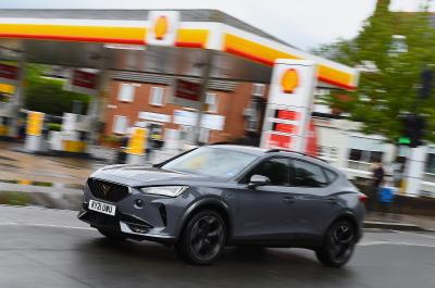 Cupra Formentor passing petrol station