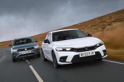 Honda Civic and Volkswagen T-Roc noses