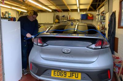 Hyundai Ioniq Electric being charged