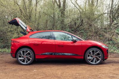 Jaguar I-Pace side with boot open