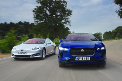 Jaguar I-Pace vs Tesla Model S fronts