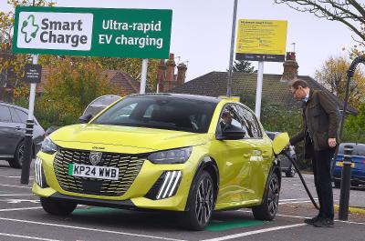 James Tute charging Peugeot E-208