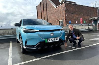 James Tute testing Honda eNy1 Parking Pilot