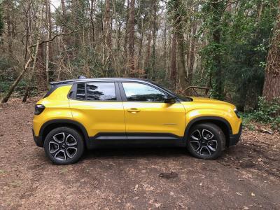 Jeep Avenger in the woods