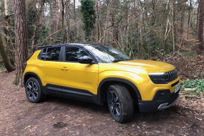 Jeep Avenger in the woods