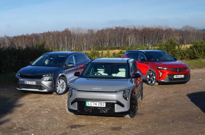 Kia EV3 vs Skoda Elroq vs Renault Scenic fronts