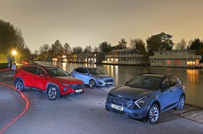 Kia Sportage vs Ford Kuga vs Hyundai Tucson fronts
