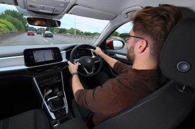 Kiall driving Volkswagen T-Roc on the motorway