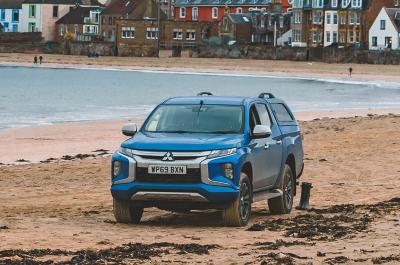 Mitsubishi L200 on a beach