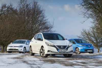 Nissan Leaf, Volkswagen e-Golf and Renault Zoe